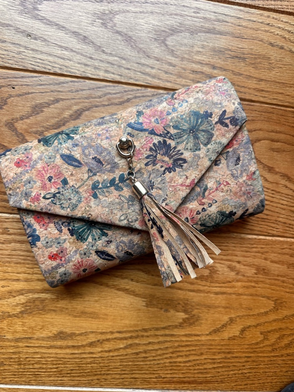 Floral Tassel Crossbody Clutch in Multicolor